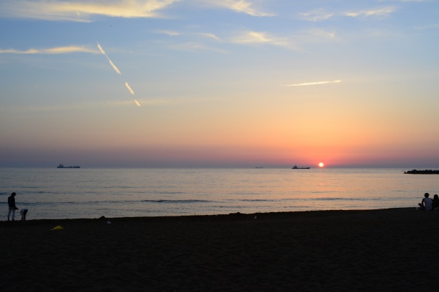 サンセットビーチの夕日